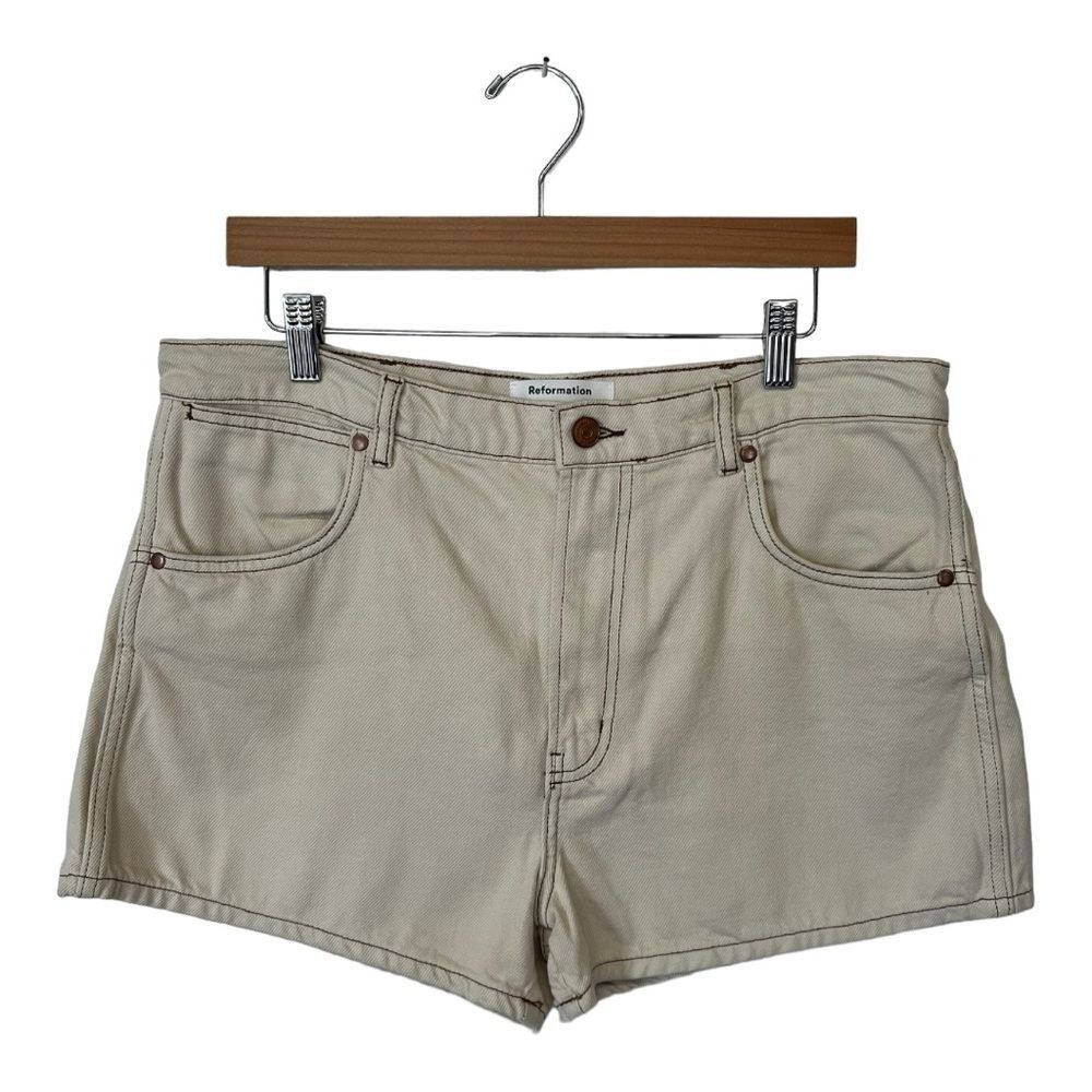 NWOT Reformation Jeans‎ | Tan Almond Cowboy High Rise Jean Shorts 31